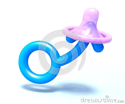 Male symbol with condom Cartoon Illustration