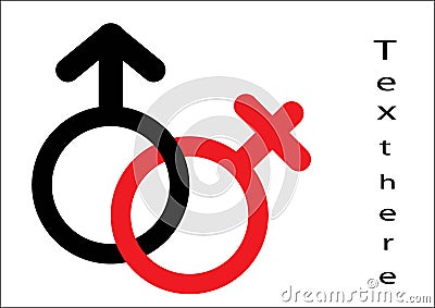 Male symbol. Female symbol Stock Photo