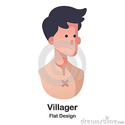 Villager Flat Icon Vector Illustration