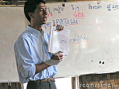 Male teacher - Cambodia Editorial Stock Photo