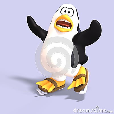 Male toon penguin Stock Photo
