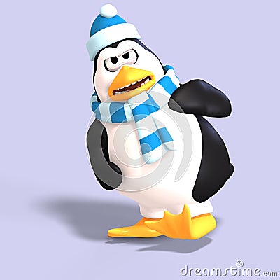 Male toon penguin Stock Photo