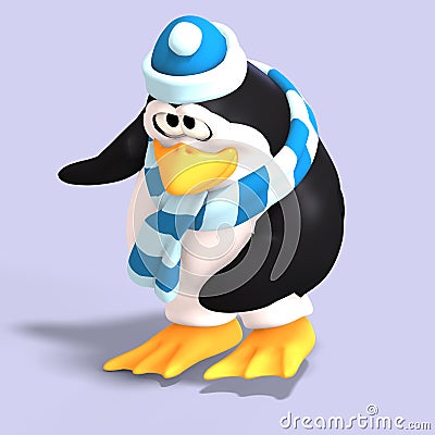 Male toon penguin Stock Photo