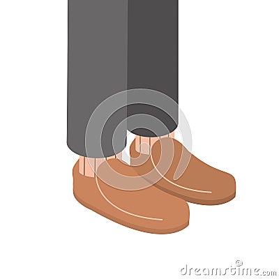 male trendy brown shoes vector design Vector Illustration