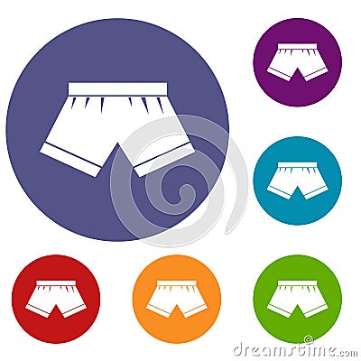 Male underwear icons set Vector Illustration