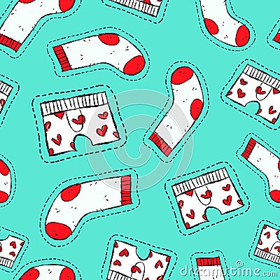 Male underwear patch icon seamless pattern Vector Illustration