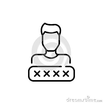 Male user avatar and password input box. Secure user login. Pixel perfect vector icon Vector Illustration