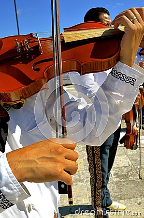 Male violinist creates music Stock Photo