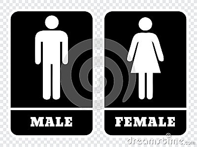 Male washroom sign and Female washroom sign Vector Illustration