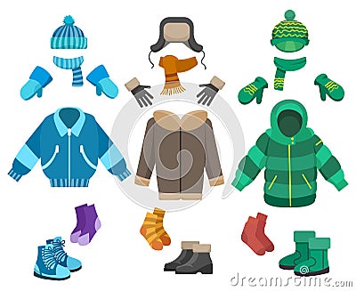 Male winter clothing Vector Illustration