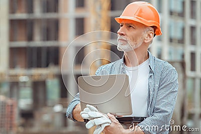 Male work building construction engineering occupation project Stock Photo
