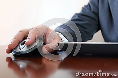 Male working on computer Stock Photo