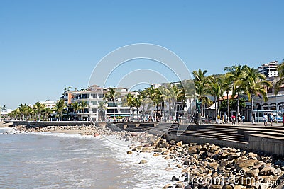 Malecon Puerto Vallarta Editorial Stock Photo