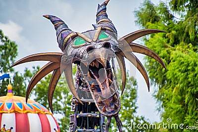 Maleficient float from the Festival of Fantasy Parade Editorial Stock Photo