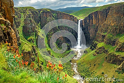 Maletsunyane Falls in Lesotho Africa Stock Photo