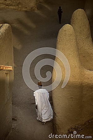 Mali, Djenne - January 25, 1992: Mosques built entirely of clay Editorial Stock Photo