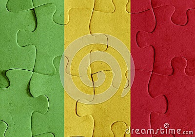 Mali flag puzzle Stock Photo
