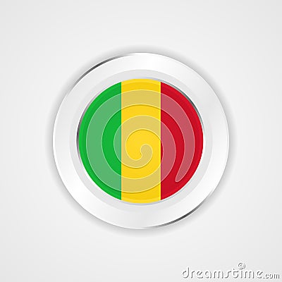 Mali flag in glossy icon. Stock Photo