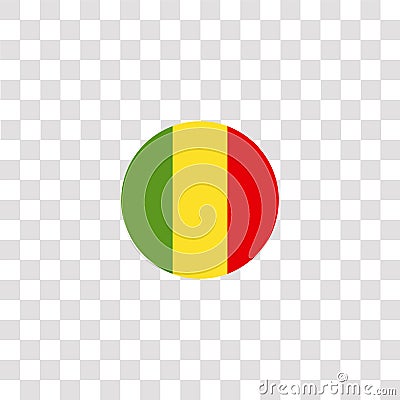 mali icon sign and symbol. mali color icon for website design and mobile app development. Simple Element from countrys flags Vector Illustration