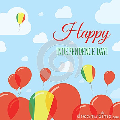 Mali Independence Day Flat Patriotic Design. Vector Illustration