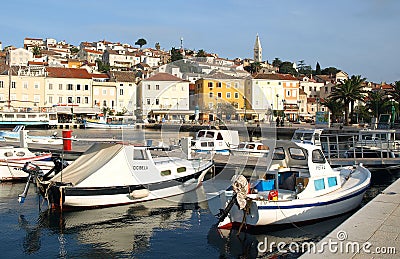 Mali Losinj Harbour and Town, Croatia Editorial Stock Photo