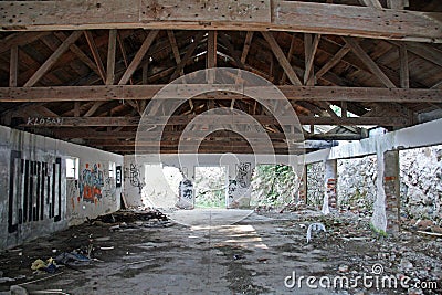 Mali Losinj,Croatia,demolished former JNA army depots,100 Stock Photo