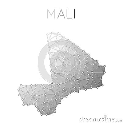 Mali polygonal vector map. Vector Illustration