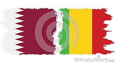 Mali and Qatar grunge flags connection vector Vector Illustration