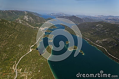 Mali Ston bay near PeljeÅ¡ac in the Adriatic Sea, Croatia Stock Photo