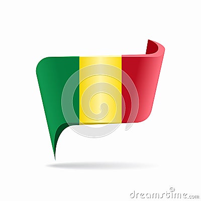 Malian flag map pointer layout. Vector illustration. Vector Illustration