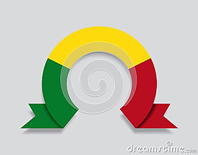 Malian flag rounded abstract background. Vector illustration. Vector Illustration