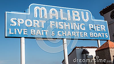 Malibu Famous Sign Stock Photo