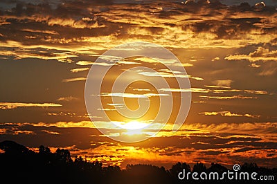 Malibu Hills Glorious Sunrise Stock Photo