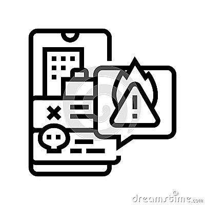 malice crisis line icon vector illustration Vector Illustration