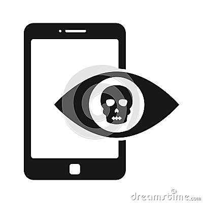 Malicious app Glyph with background Vector icon which can easily modify or edit Vector Illustration