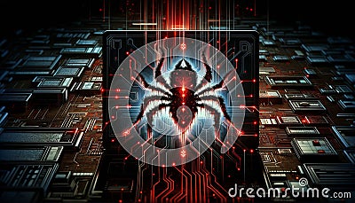 Malicious Software Binary Code Cybersecurity System Hack Stock Photo