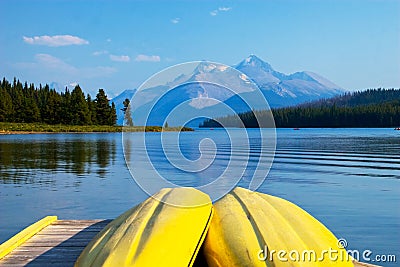 Maligne lake, Jasper National Park, Canada Stock Photo