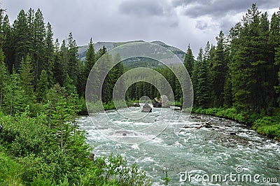 Maligne River, Jasper National Park, Canada Stock Photo