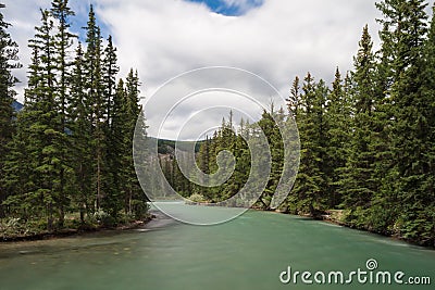 Maligne river - Long exposure version Stock Photo