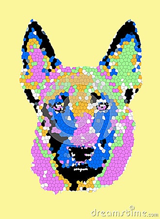 Malinois Dog Art Stock Photo