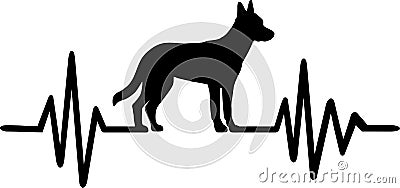 Malinois frequency silhouette Vector Illustration