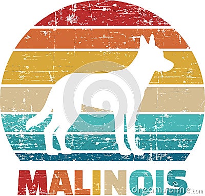 Malinois vintage retro Vector Illustration