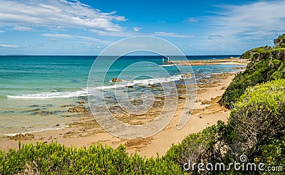 Mallacoota beach in Victoria, Australia, in the summer Stock Photo