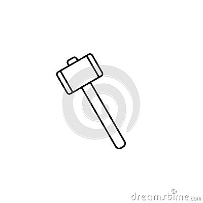 Mallet line icon, build repair elements, Vector Illustration