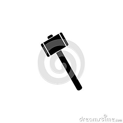 Mallet solid icon, build repair elements Vector Illustration