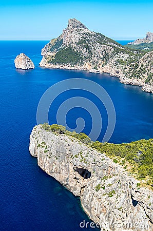 Mallorca, Balearic Islands: Cap de Formentor seen from Mirador C Stock Photo