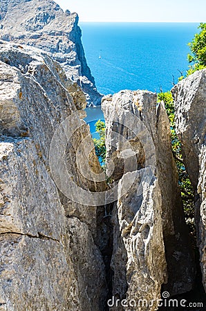 Mallorca, Balearic Islands: Cap de Formentor seen from Mirador C Stock Photo