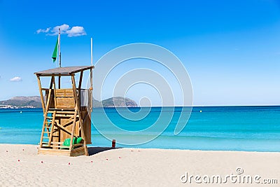 Mallorca Can Picafort beach in alcudia bay Majorca Stock Photo