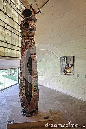 Mallorca, Spain - 8 Oct 2023: Abstact art at the Miro Foundation museum and gallery, Palma de Mallorca Editorial Stock Photo