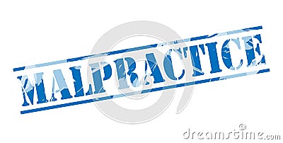 Malpractice blue stamp Stock Photo